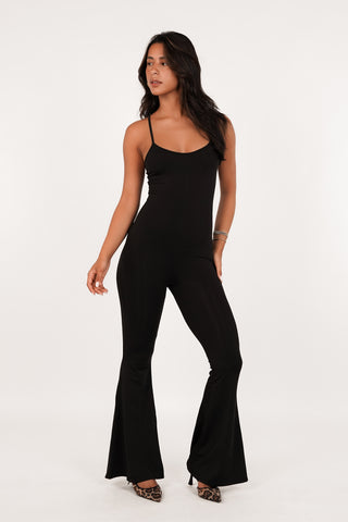 Flared jumpsuit zwart - Lilo