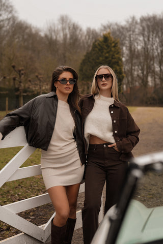 Glimmend bomberjack bruin - Cheryl