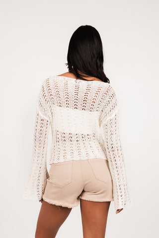 Gehaakte pullover ecru - Nikki