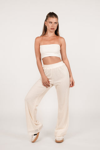 Gehaakte wijde broek wit - Hetty