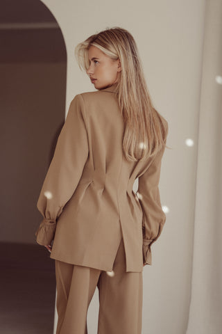 Getailleerde blazer taupe - Valentina