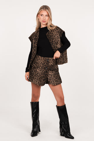 Gilet dames met luipaardprint - Layla