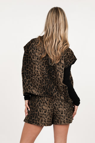 Gilet dames met luipaardprint - Layla