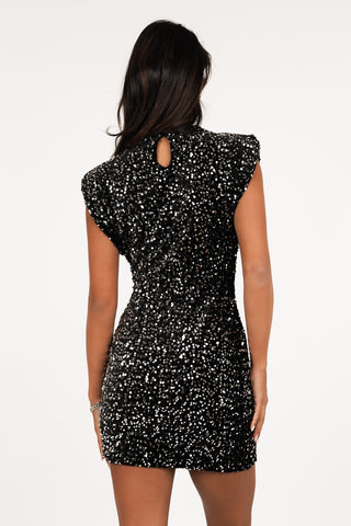 Glitter jurk met stretch zilver - Ginny