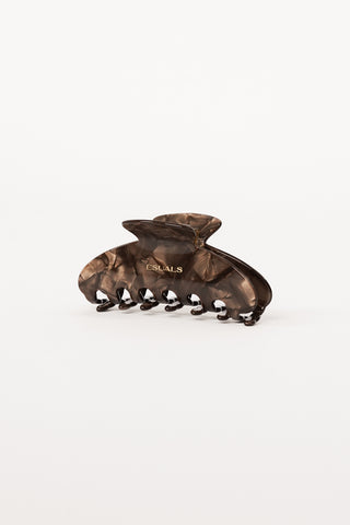 Haarclip klein breed marmer bruin - Mimi