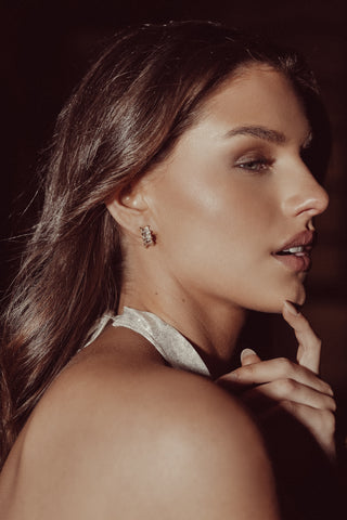 Halve oorbellen met strass - Penelope