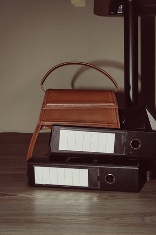 Handtas cognac met crossbody - Finley