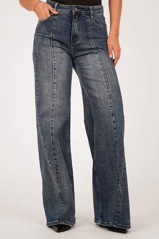 High waist jeans met detail blauw - Cody