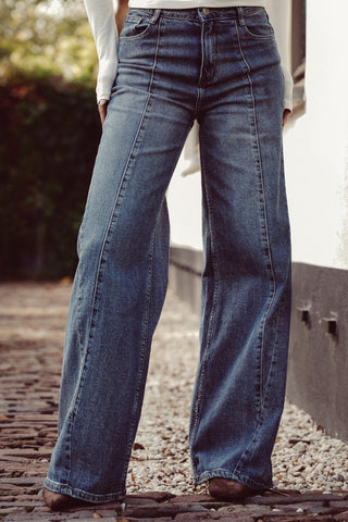 High waist jeans met detail blauw - Cody