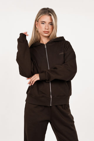 Hoodie oversized donker bruin - Alexi