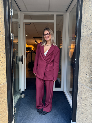 Oversized blazer with bow burgundy - Logan
