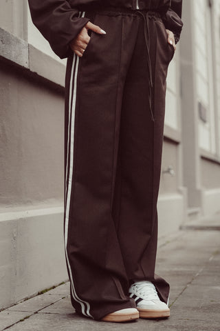 Jogger pantalon met pinstripe bruin - Emily