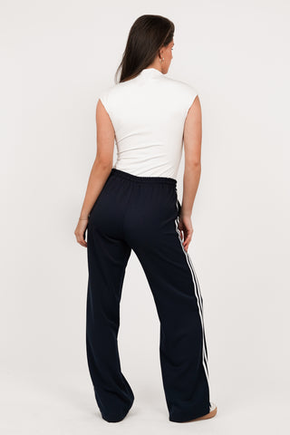Jogger pants with pinstripe dark blue - Emily