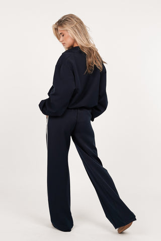 Jogger pantalon met pinstripe donker blauw - Emily