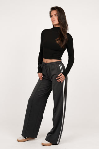 Jogger pants with pinstripe gray - Emily