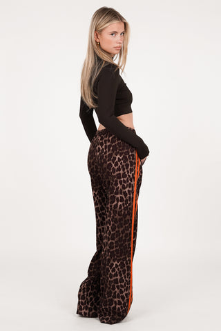 Jogger pantalon oranje streep luipaardprint - Emily