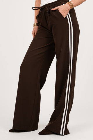 Jogger pantalon streep bruin - Emily