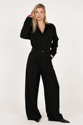 Jumpsuit met cargo model zwart - Lume