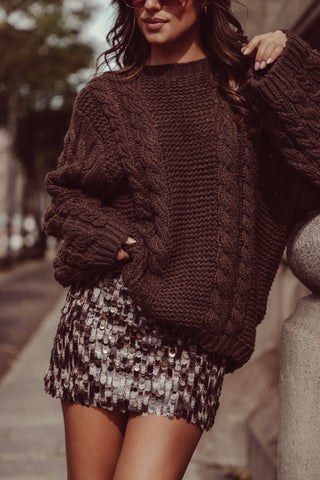 Kabeltrui oversized bruin - Kiki