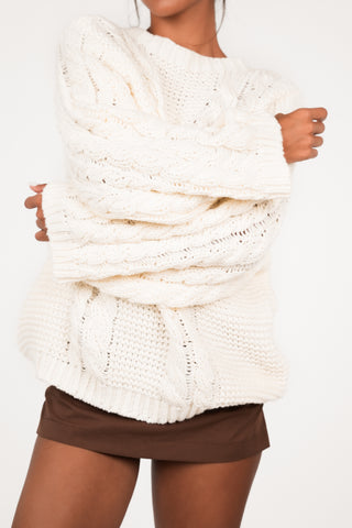 Kabeltrui oversized creme - Kiki