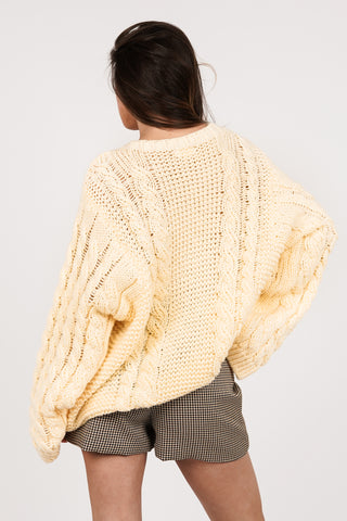 Kabeltrui oversized geel - Kiki
