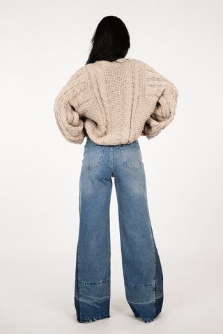 Kabeltrui oversized taupe - Kiki