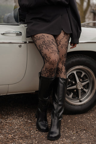 Kanten panty zwart - Bodia
