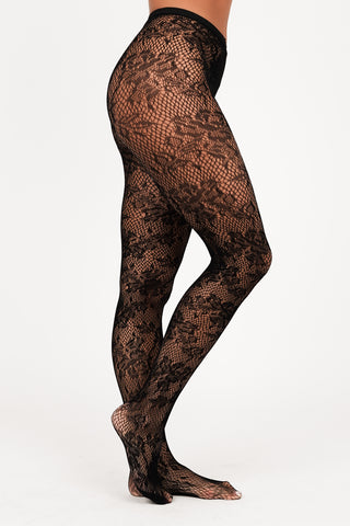 Kanten panty zwart - Bodia