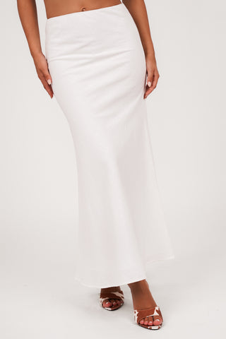 Katoenen maxi rok wit - Bonita