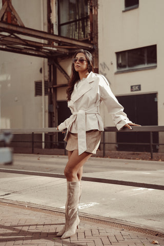 Korte trenchcoat beige - Blair
