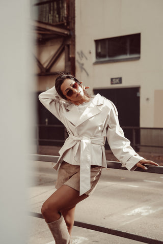 Korte trenchcoat beige - Blair