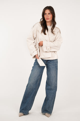 Korte trenchcoat beige - Blair