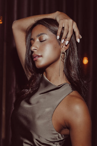 Lange oorbellen goud - Bella