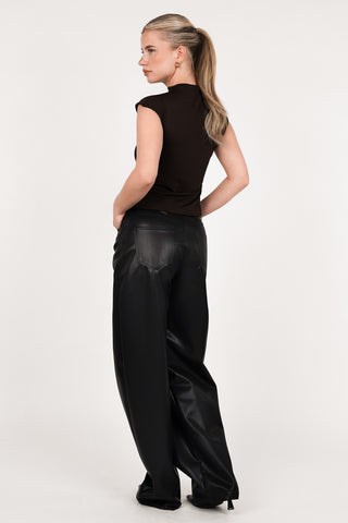Leatherlook pants zwart - Sita