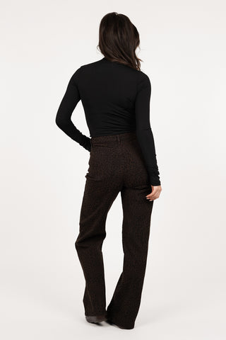 Leopard straight leg jeans bruin - Lolia