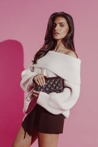 Leren crossbody tas bruin - Lyla