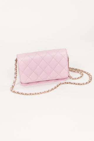 Leren crossbody tas licht roze - Lyla