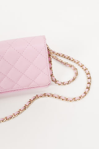Leren crossbody tas licht roze - Lyla