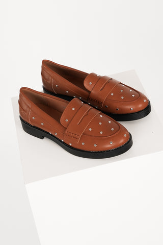 Loafers camel met studs - Lilia