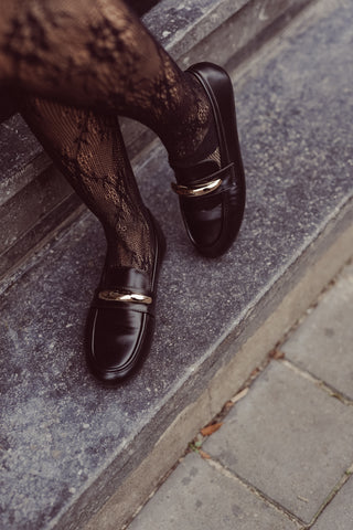 Loafers met goud detail zwart - Marni