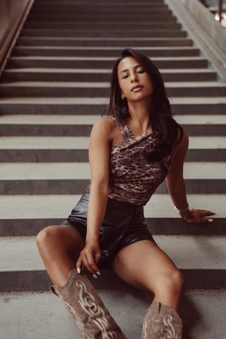 Mesh bodysuit luipaard - Malou