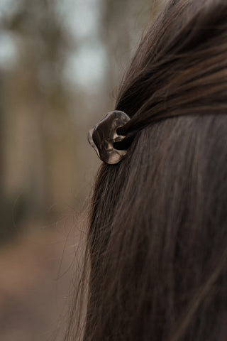 Mini haarklem marmer bruin - Billy