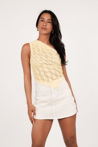 One shoulder top kant geel - Reza