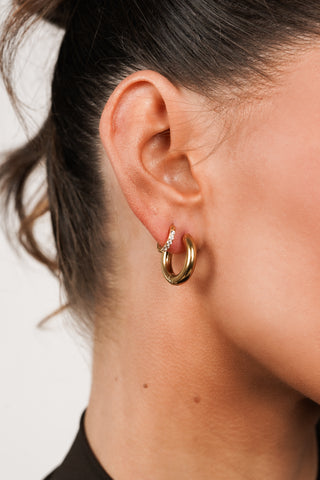 Oorbel single met stenen goud - Beau