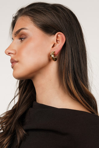 Oorbellen rond met gedraaid effect goud - Sofa