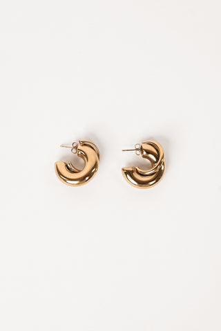 Oorbellen rond met gedraaid effect goud - Sofa