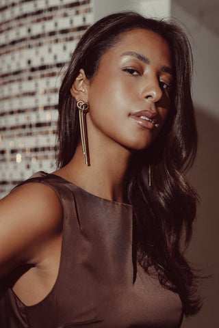 Oorhangers geknoopt goud - Lovie