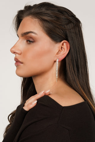 Oorhangers met strass goud - Idalia