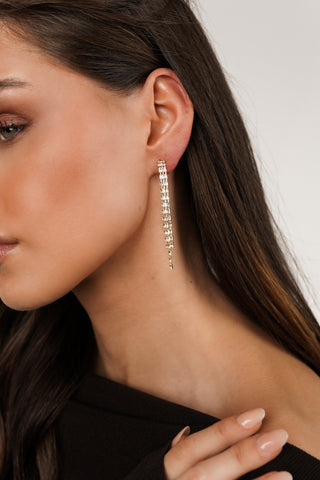 Oorhangers met strass goud - Idalia