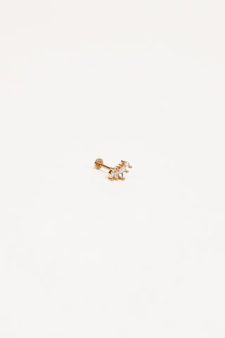 Oorpiercing diamantjes afgerond goud - Jalena